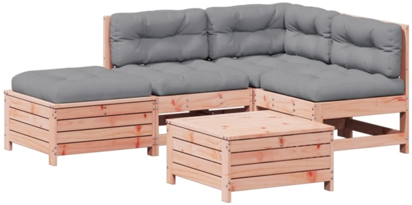 vidaXL 5-tlg. Garten-Lounge-Set mit Kissen Massivholz Douglasie 3250702