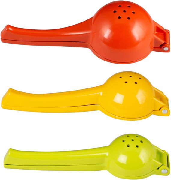Zitruspressen-Set 3tlg / für Orangen, Zitronen und Limetten aus Zink