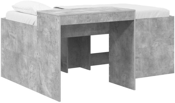 vidaXL Hochbett mit Schreibtisch für Kinder Betongrau Holzwerkstoff 3422670