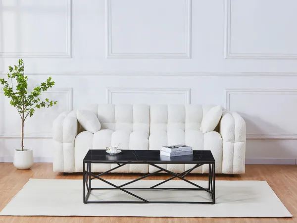 Vente-unique - MELRONE Couchtisch Keramik Schwarz - B 60 cm x H 40,5 cm x L 120 cm