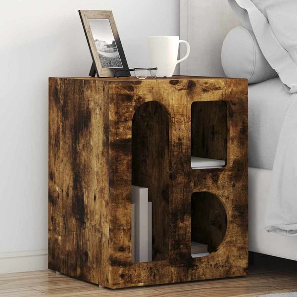 vidaXL Nachttisch ELST 2 Stk. Geräucherte Eiche 40 x 35 x 50 cm 891255