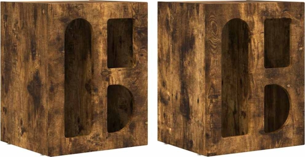 vidaXL Nachttisch 2 pcs Geräucherte Eiche 40 x 35 x 50 cm 891255