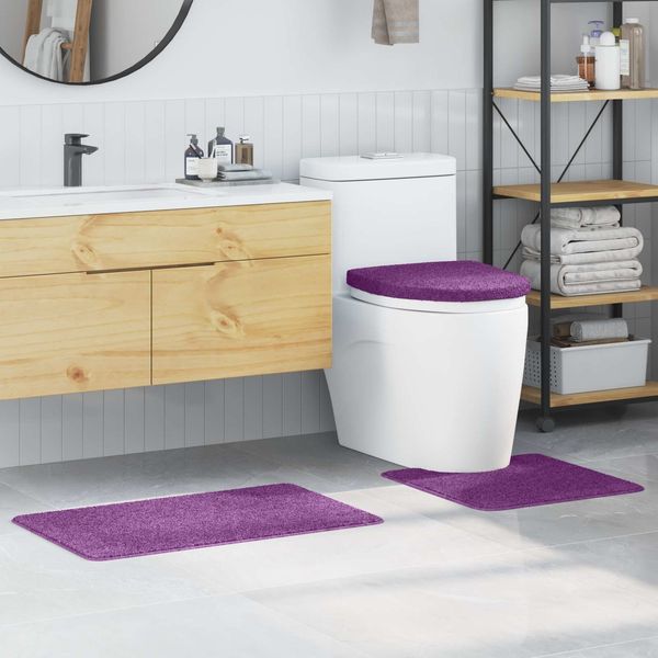 vidaXL Anti-Rutsch Badematten-Set 3 pcs Lila PP 4019872