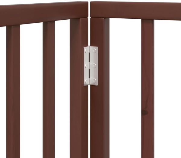 vidaXL 8-tlg. Hundetor mit Tür Faltbar Braun 640 cm Pappelholz 3155578 Bild 8