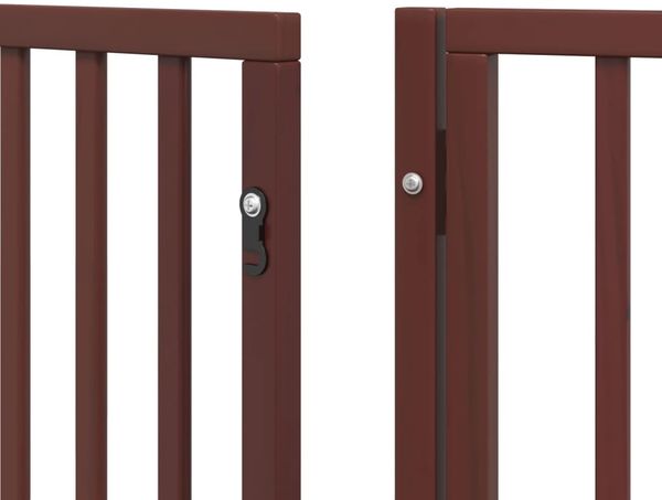 vidaXL 8-tlg. Hundetor mit Tür Faltbar Braun 640 cm Pappelholz 3155578 Bild 9