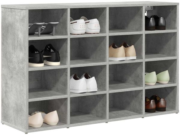 vidaXL Schuhschrank mit Regal Betongrau 103 x 30 x 67 cm Holzwerkstoff 808733 Bild 3