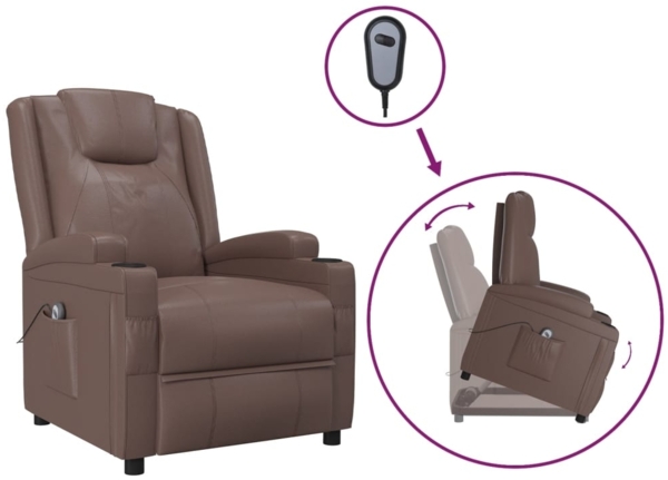 vidaXL Aufstehsessel Braun Kunstleder [289752]