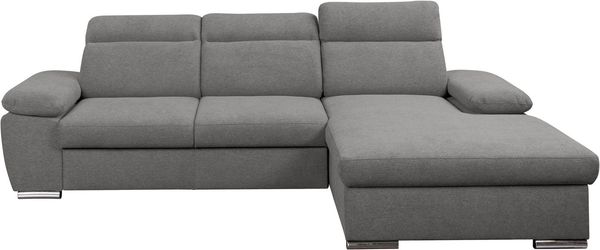 WERK2 Ecksofa Palma modernes Schlafsofa mit Bettkasten, L-Form, B/T 282/185 cm, Kopfteile verstellbar, komfortable Wellenunterfederung, L-Form