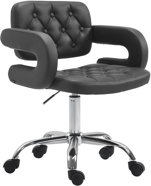 Arbeitshocker RIGA - 62 x 55 x 78 cm, Kunstleder, Schwarz | Arbeitsstuhl Drehhocker Rollhocker Bürohocker