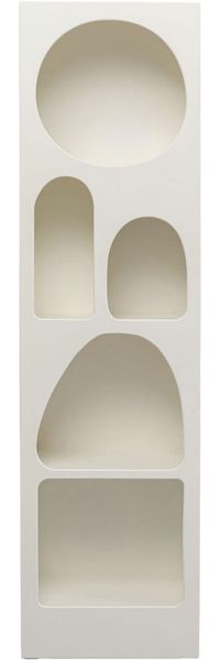 Kare Design Regal Paco, Weiß, 48x180 cm, schmales Wandregal, organische Form, Aufbewahrung, Wohnzimmer, 180 x 48 x 32 cm (H/B//T)