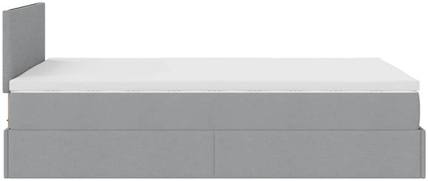 vidaXL Ottoman-Bett mit Matratze & LEDs Hellgrau 120x200 cm Stoff 3312215 Bild 11