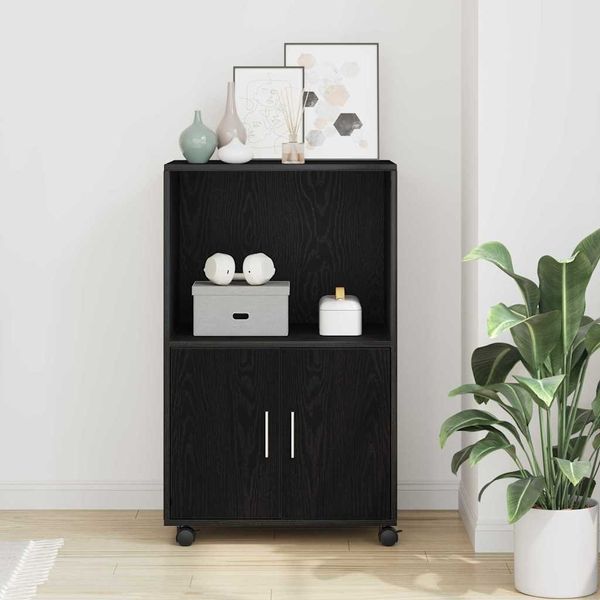 vidaXL Schrank Schwarz Eichen-Optik 55 x 40 x 82 cm 869243