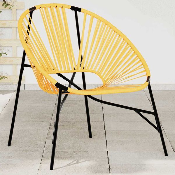 vidaXL Gartenstuhl in Ei-Form Schwarz und Gelb Poly Rattan 4009290