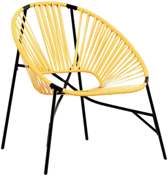 vidaXL Gartenstuhl in Ei-Form Schwarz und Gelb Poly Rattan 4009290