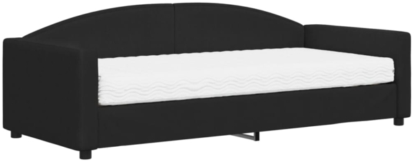 vidaXL Tagesbett mit Matratze Schwarz 90x200 cm Stoff 3197172