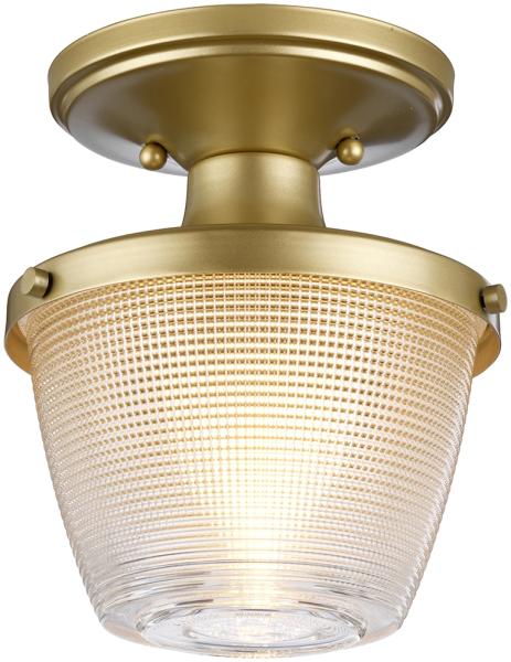 Deckenleuchte, Stahl Glas Messing, 1 Flammig, IP44, D 18,2 cm