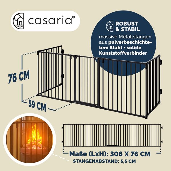 CASARIA® 2x Kaminschutzgitter Baby Laufstall mit Sicherheitstür
