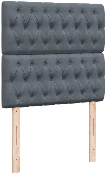 vidaXL Boxspringbett mit Matratze Dunkelgrau 80x200 cm Samt 3293069 Bild 6