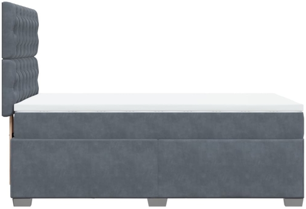 vidaXL Boxspringbett mit Matratze Dunkelgrau 80x200 cm Samt 3293069 Bild 10