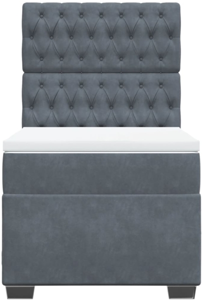 vidaXL Boxspringbett mit Matratze Dunkelgrau 80x200 cm Samt 3293069 Bild 5