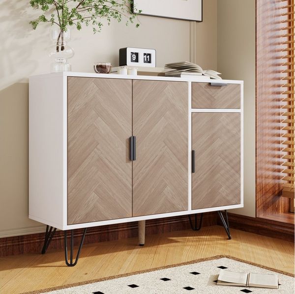 Furnishings Home Tresenkommode Moderner mit Schublade und höhenverstellbaren Einlegeböden (1 St), Funktionalität mit zeitlosem Stil 90 x30x71,5 cm Zwei Farben