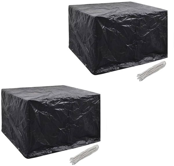 vidaXL Gartenmöbel-Abdeckungen 2 Stk. 4 Personen Poly Rattan 8 Ösen 279119