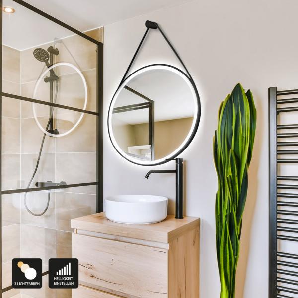 HOME DELUXE LED-Spiegel Rund inkl. Aufhängung FIANA – 60 cm