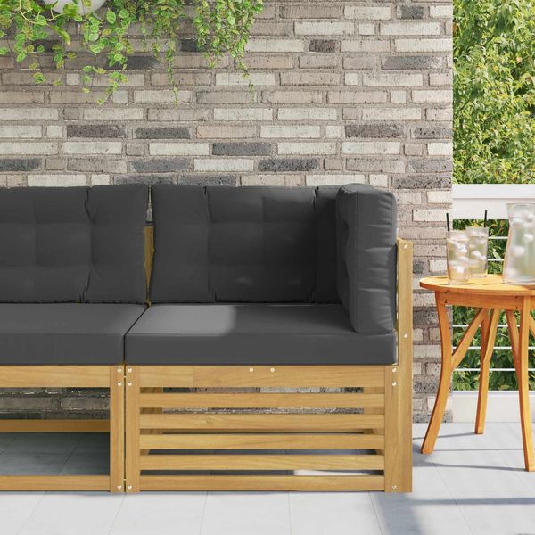 vidaXL Outdoor Ecksofa Massivholz Akazie Weiß 901574