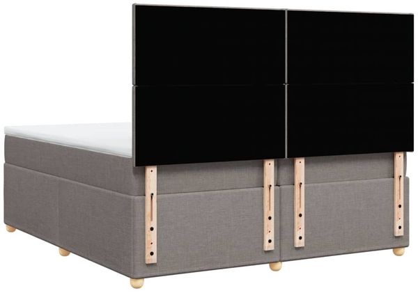 vidaXL Boxspringbett mit Matratze Taupe 200x200 cm Stoff 3293684 Bild 7
