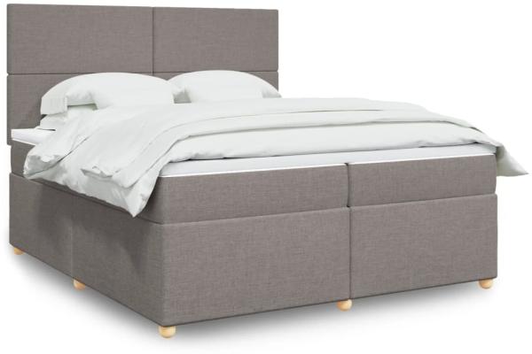 vidaXL Boxspringbett mit Matratze Taupe 200x200 cm Stoff 3293684