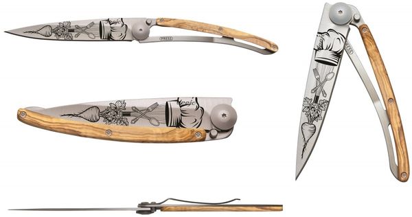 Deejo Messer 37 g Titan Olivenholz Chef
