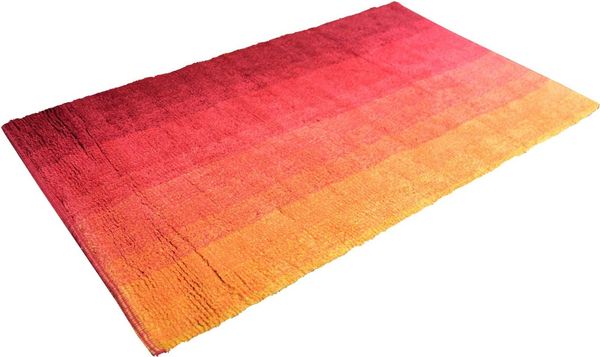 Design Badteppich angenehm weich - Attraktive Farbverlauf Optik Badteppich Colori, 55x65 cm,rot