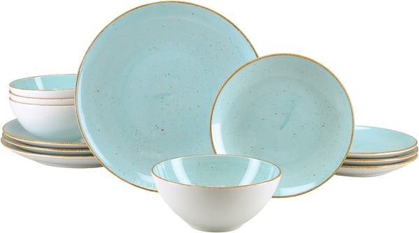 Vintage Nature Aqua, Tellerset 12-tlg (mo)