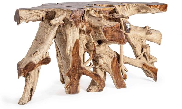 Konsole Ardanis aus Teakholz, Massiv, Unikat Design, natur, 150 cm breit, Bizzotto