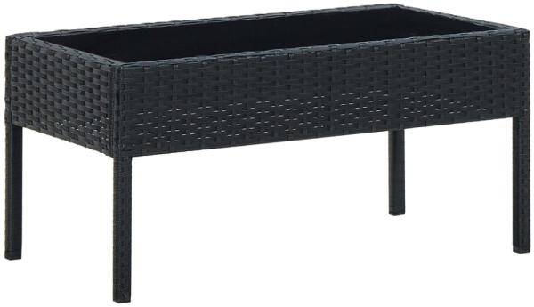 vidaXL Gartentisch Schwarz 75 x 40 x 37 cm Poly Rattan 45904