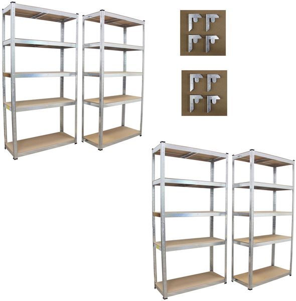 4x Schwerlastregal 180x90x40 cm 875 kg mit 5 Böden je Regal