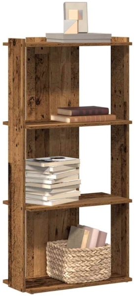 vidaXL Bücherregal 3 Böden Altholz-Optik 60x30x120 cm Holzwerkstoff