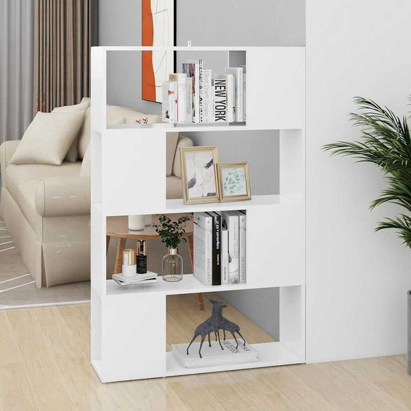 vidaXL Bücherregal Raumteiler Weiß 80x24x124,5 cm Holzwerkstoff 809134