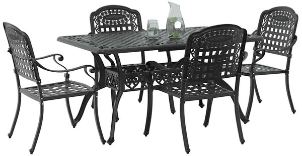 vidaXL Garten Essgruppe 5 pcs Schwarz Aluminium 3334645 Bild 3