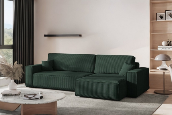 Kaiser Möbel Ecksofa mit schlaffunktion und bettkasten, BEST XL stoff Poso und Quelle, Mit Bettfunktion und Bettzeugfach