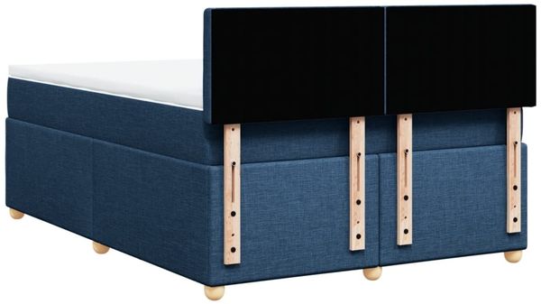 vidaXL Boxspringbett mit Matratze Blau 140x200 cm Stoff 3286723 Bild 6