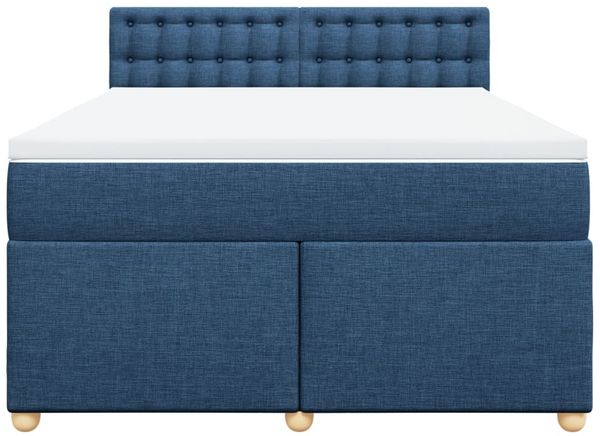 vidaXL Boxspringbett mit Matratze Blau 140x200 cm Stoff 3286723 Bild 4
