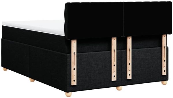 vidaXL Boxspringbett mit Matratze Schwarz 160x200 cm Stoff 3286740 Bild 6