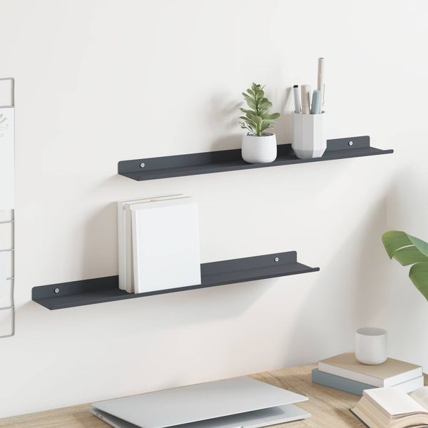 vidaXL Schwebendes Regal 2 pcs Anthrazit 60 x 8,5 x 2,5 cm Stahl 8003964