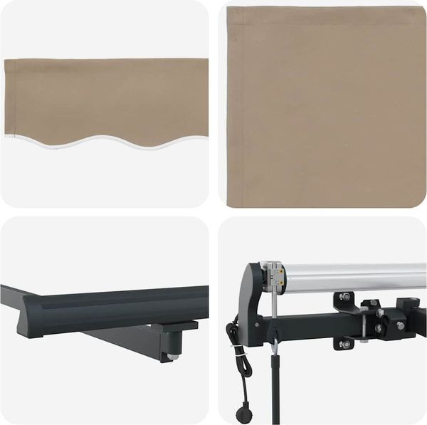 vidaXL Ausziehbare Markise Beige 400 x 300 cm Stoff und Aluminium 3330613 Bild 8