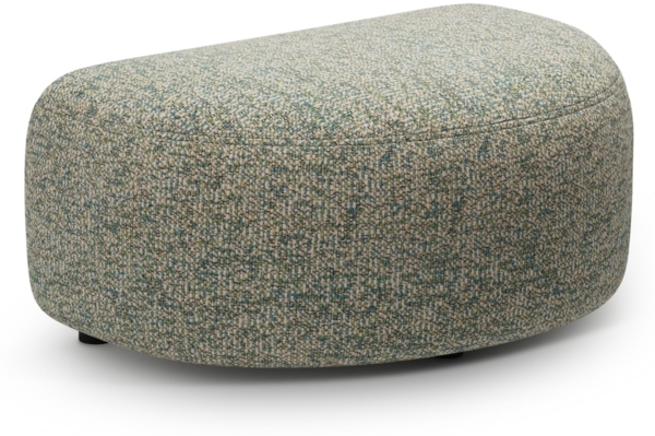 Micadoni Hocker Kate halbrund 1-Sitzer Strukturierter Stoff Moßgrün Melange