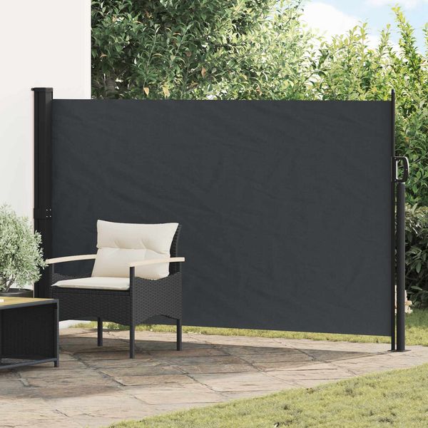 vidaXL Ausziehbares Seitenmarkise Schwarz 300 x 170 cm Polyester 42035423