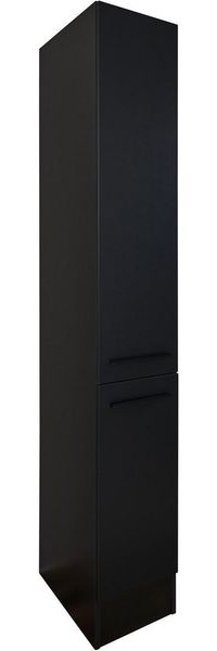 JAZZ 8 Moderner Apothekerschrank Küche in Schwarz matt - Geräumiger Hochschrank Küchenschrank mit viel Stauraum - 30 x 211 x 57 cm (B/H/T)