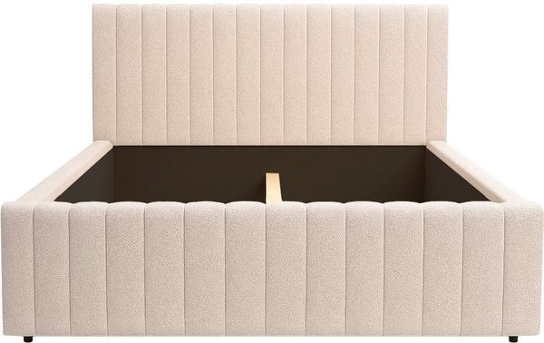 Home affaire Polsterbett MOIVRE wahlweise mit/ohne Bettkasten, Breite Liegefläche 160/180 cm, Stauraumbett, Doppelbet mit Kopfteil, ohne Matratze, 2 Breiten
