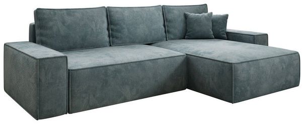 Luxusbetten24 Schlafsofa Designer Sofa Lunaro in Cord, mit Stauraum und Schlaffunktion